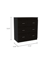 Three Drawer Dresser for Bedroom and Living Room Storage Solutions