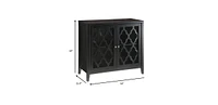 34" Black Sideboard with Two Glass Doors