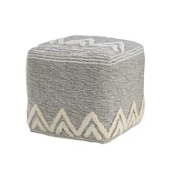 16" Grey Polyester Ottoman