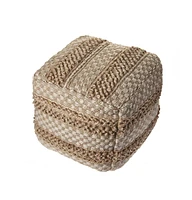 Woven Jute Ottoman for Extra Seating and Stylish Home Decor