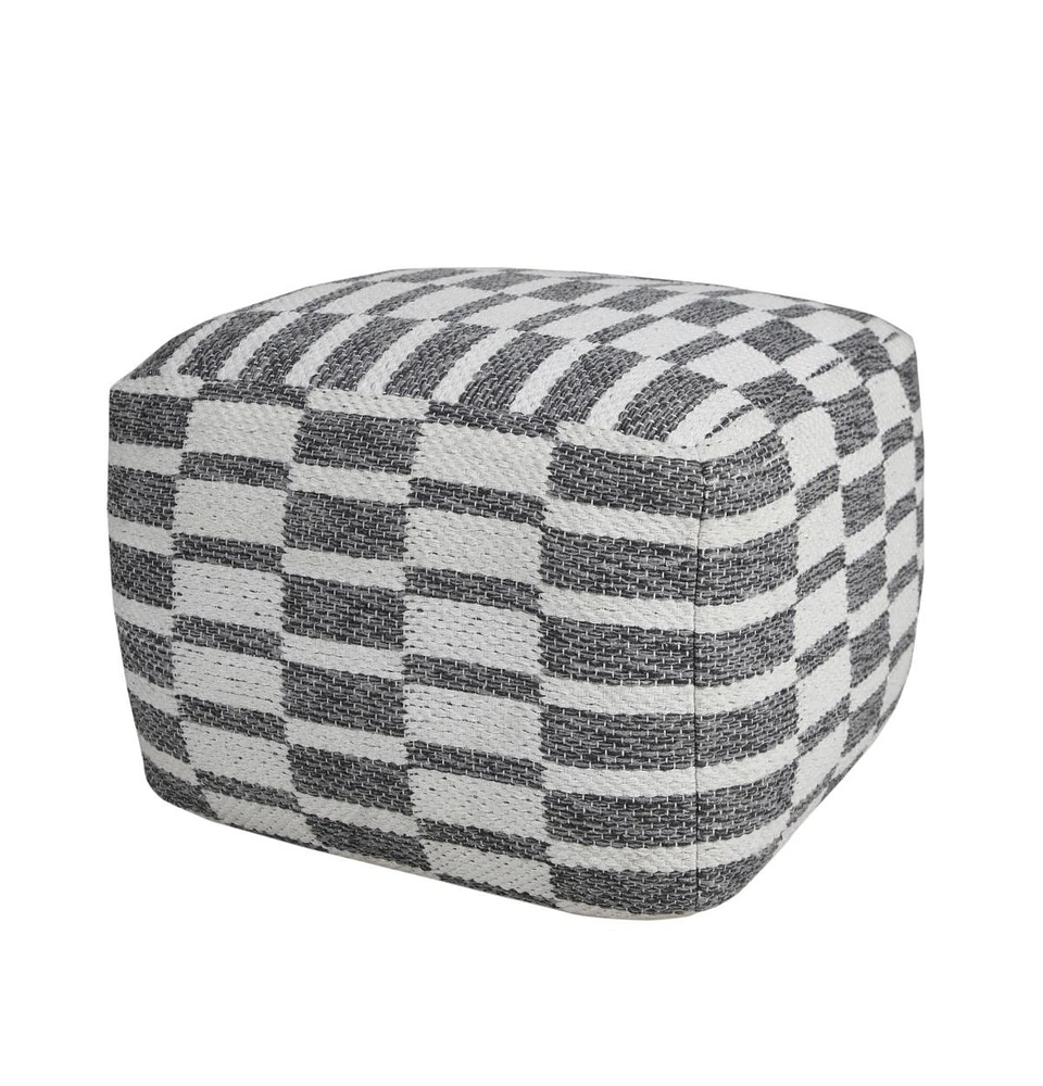 18" Grey 100% Cotton Ottoman