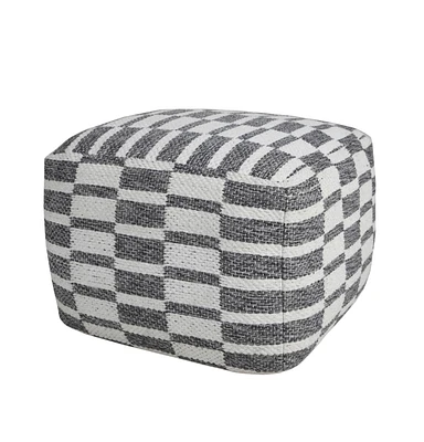 18" Grey 100% Cotton Ottoman