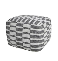 18" Grey 100% Cotton Ottoman