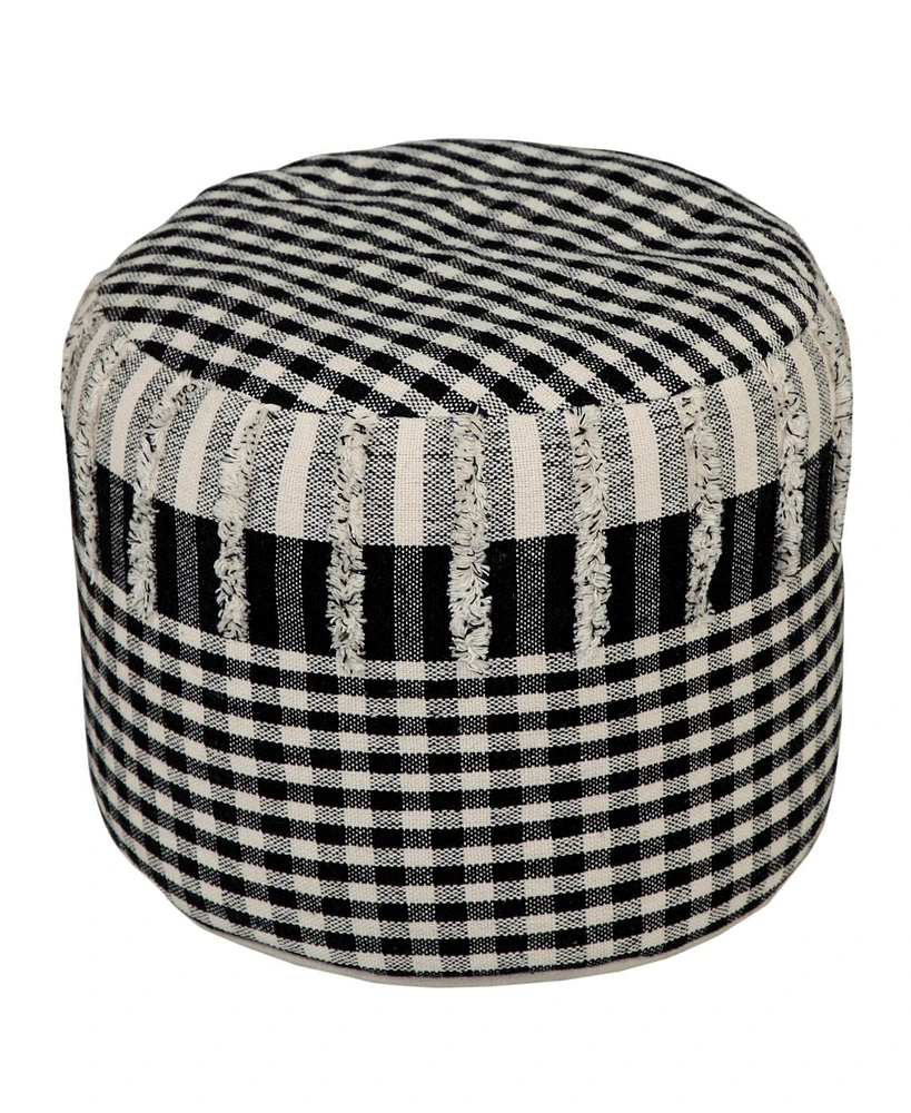 18; Black 100% Cotton Ottoman