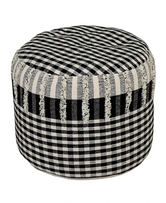 18; Black 100% Cotton Ottoman