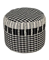 18; Black 100% Cotton Ottoman