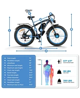 26"4.0 Fat Tire Electric Bike for Adults, 2000W Dual Motor Ebike,32 mph E Bike 48V 20Ah Removable Battery,All Terrain Electric Bike 21-Speed Hydr