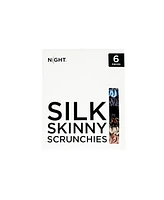 Silk Skinny Hair Scrunchies 6-Pack