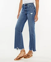 Kancan Women's High Rise Slim Wide Leg Pull On Jeans
