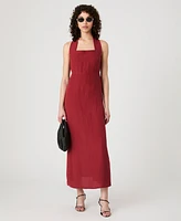 French Connection Women's Birdie Linen-Blend Halter-Neck Midi Dress