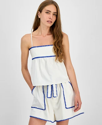 En Saison Women's Dontatella Sleeveless Tie-Back Top