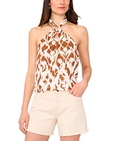 Vince Camuto Women's Printed Twist-Front Halter Top