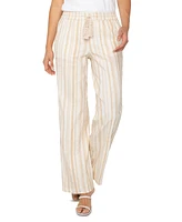 Liverpool Los Angeles Petite Stripe Drawstring Wide-Leg Pants