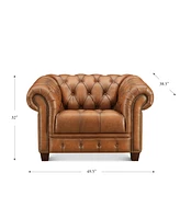 Hydeline York 50" Top Grain Leather Armchair
