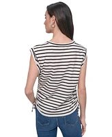 Dkny Jeans Women's Side-Tie Ruched Sleeveless T-Shirt