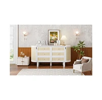 Full Murphy Bed with Hidden Storage & Modern Woven Design