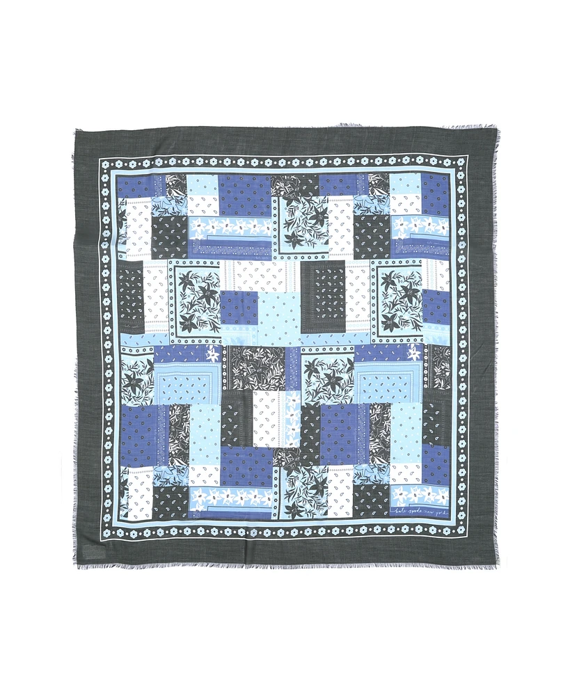 Kate Spade New York Women's Bandana Patchwork Modal Square Scarf