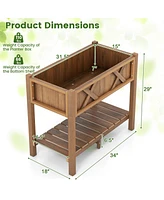 Hips Raised Garden Bed Poly Wood Elevated Planter Box
