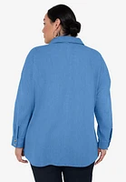 June + Vie Plus Chambray Blouse