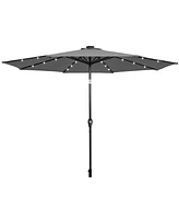 10 Feet Outdoor Patio Umbrella with Bright Solar Led Lights-Gray