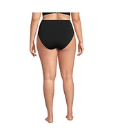 Lands' End Plus Tugless QuickDry High Waisted Leg Bikini Bottoms