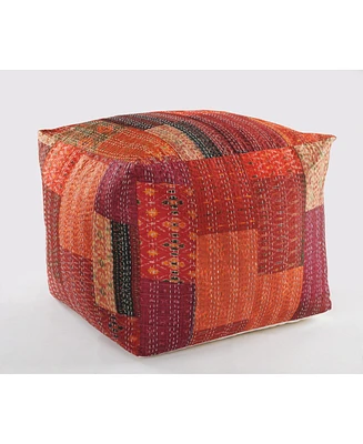 Modern Cotton Blend Fabric Ottoman Pouf Accent Seat