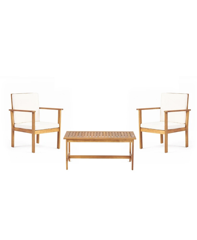 Outdoor Acacia wood 2 Club Chair And Table