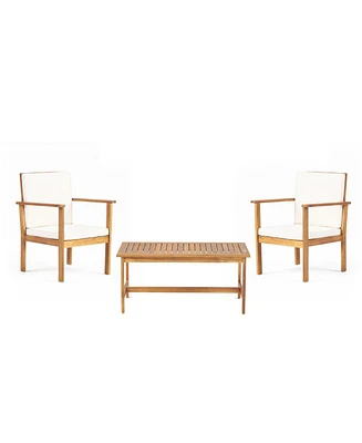 Outdoor Acacia wood 2 Club Chair And Table
