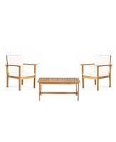 Outdoor Acacia wood 2 Club Chair And Table