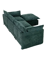 Modern L-Shaped Sectional Sofa with Ottoman