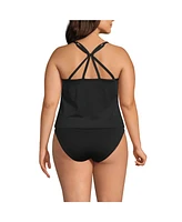 Lands' End Plus Tugless QuickDry Adjustable Strappy Back Tankini Top