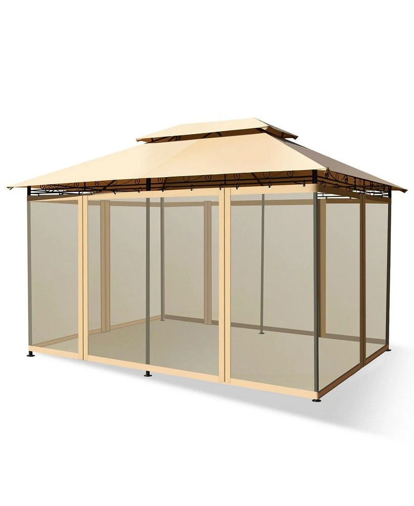 10 Feet x 13 Feet Tent Canopy Shelter with Removable Netting Sidewall