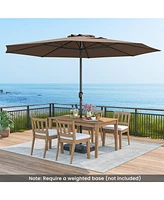 12 Feet Patio Umbrella with Crank Handle and 8 Sturdy Ribs