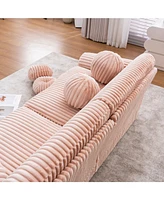 84" Pink Corduroy Sofa Couch
