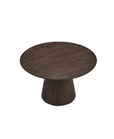 47" Round Dark Brown Dining Table - Modern Style