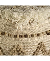 Cotton Blend Ottoman for Living Room Bedroom or Lounge Area Seating