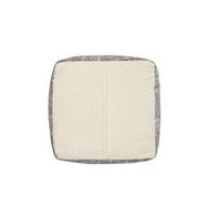 18" Grey Polyester Blend Ottoman