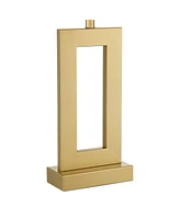 Marshall 30" Tall Open Rectangle Large Modern Luxe Glam End Table Lamps Set of 2 Gold Finish Metal White Shade Living Room Bedroom Bedside Nights