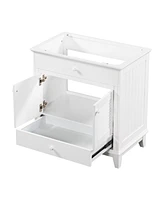 30" Bathroom Vanity Base Without Sink, Bathroom Cabinet With Two Doors And One Drawer