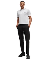 Boss by Hugo Men's Contrast Logo Cotton-Blend Polo Shirt