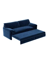 66" Queen Pull Out Sofa Bed - 3-in-1 Velvet Sleeper Loveseat