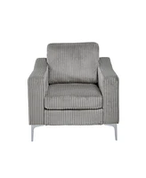 Gray Corduroy Convertible Sectional Sofa