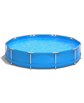 Round Above Ground Swimming Pool With Pool Cover