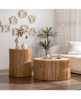 Retro Cylindrical Coffee Table Set (2)