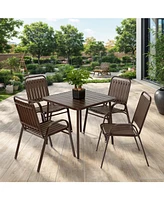 Brown 5-Piece Outdoor Dining Set