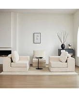108" Modular Sectional 3-Seater Cloud Sofa,Corduroy Convertible Sofa Bed