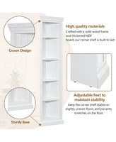 Tall Bookshelf Suite with Led Lighting, Corner Shelves, and Drawers