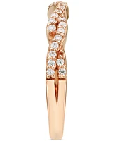 Diamond Crossover Contour Band (1/5 ct. t.w.) in 14k Rose Gold