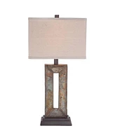 Tahoe Small Rustic Traditional Style Table Lamps 26" High Set of 2 Natural Stale Open Base Rectangular Box Shade for Living Room Bedroom House Be