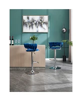 Velvet Bar Stools, Chrome Base
